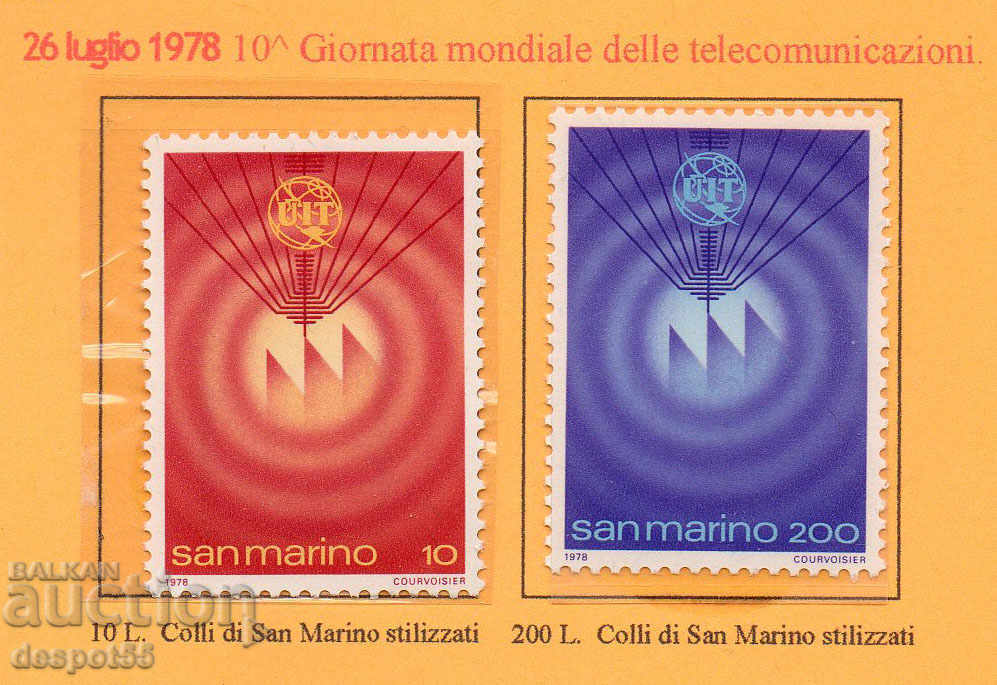 1978 Σαν Μαρίνο. Παγκόσμια Ημέρα των Επικοινωνιών.