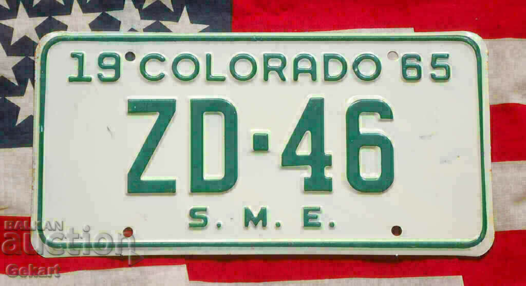 American license plate Plate COLORADO 1965