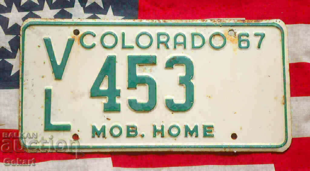 American license plate Plate COLORADO 1967