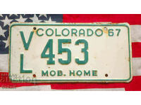 Placă de înmatriculare americană COLORADO 1967