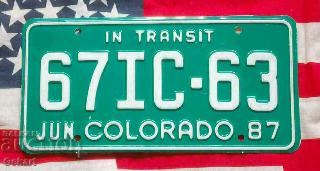Американски регистрационен номер Табела COLORADO 1987