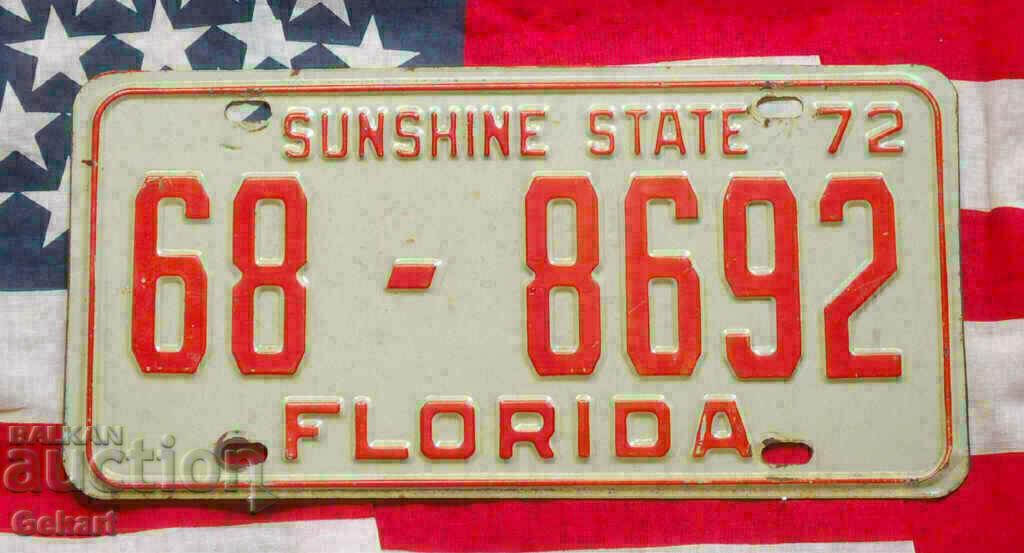 Американски регистрационен номер Табела FLORIDA 1972