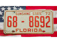 Placă de înmatriculare SUA FLORIDA 1972