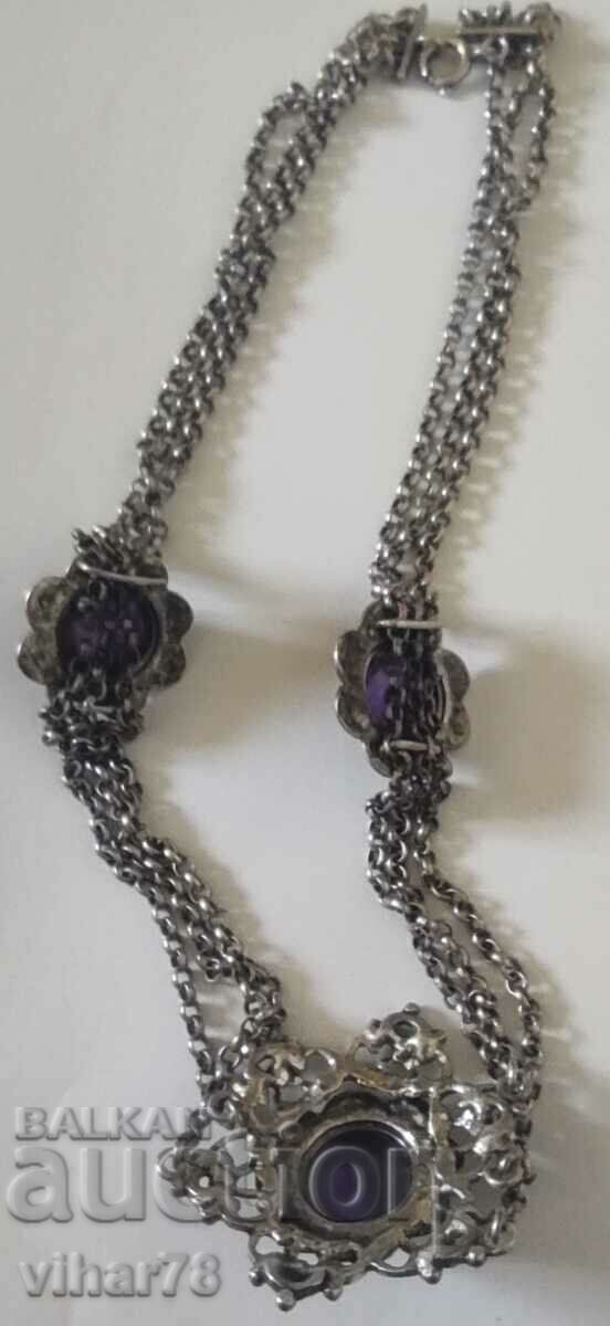 Colier cu ametist din argint vechi - 5