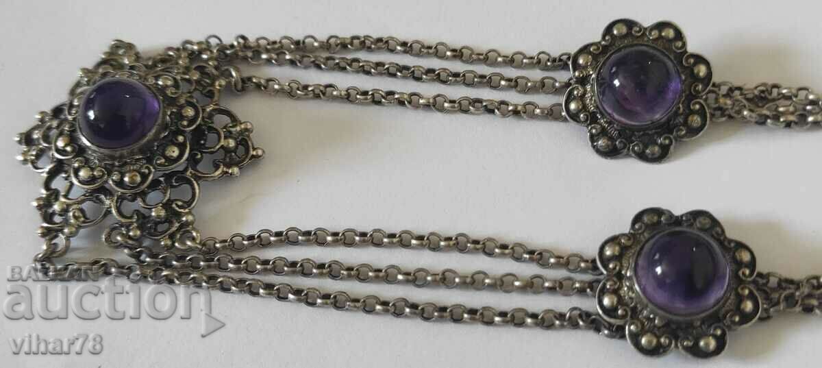 Colier cu ametist din argint vechi - 6