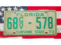 Placă de înmatriculare SUA FLORIDA 1973