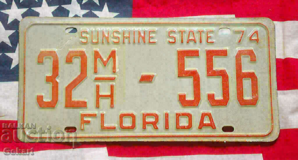 US License Plate FLORIDA 1974