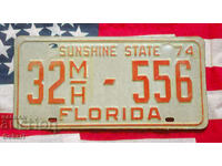 Placă de înmatriculare SUA FLORIDA 1974