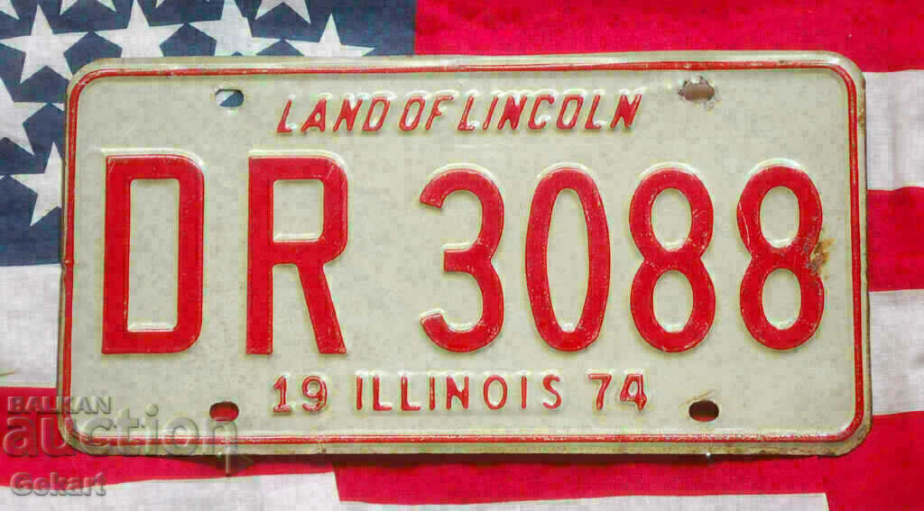 US License Plate ILLINOIS 1974