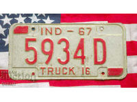 US License Plate INDIANA 1967