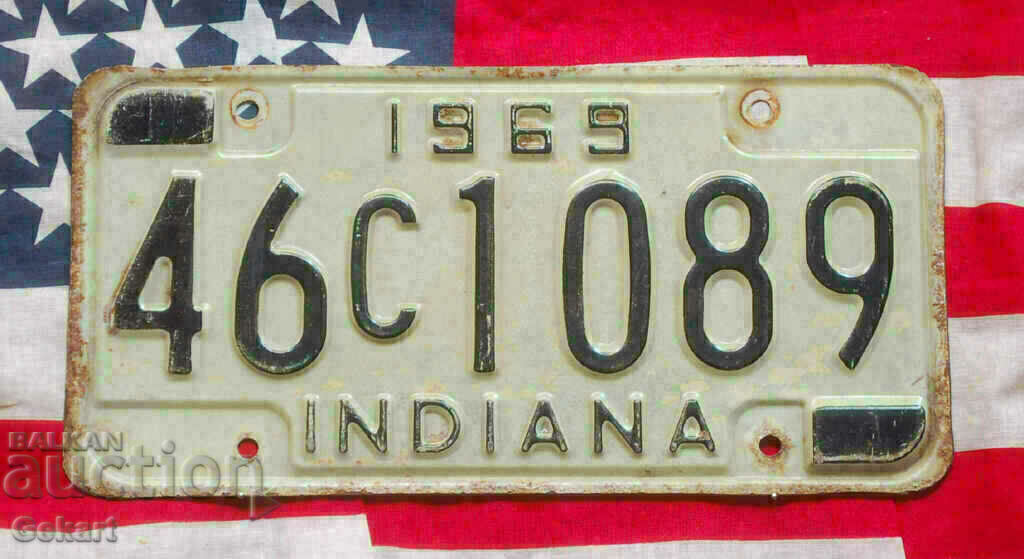 Американски регистрационен номер Табела INDIANA 1969