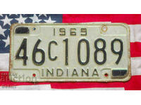 US License Plate INDIANA 1969