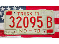 US License Plate INDIANA 1970