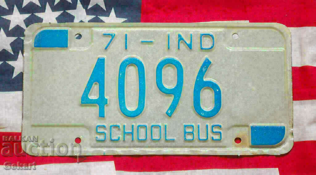 US License Plate INDIANA 1971