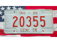 Американски регистрационен номер Табела INDIANA 1992