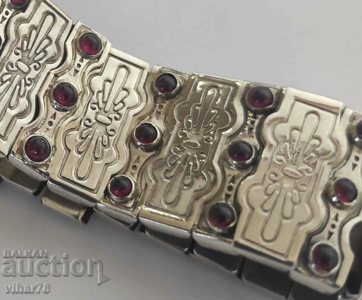 Auction silver bracelet with tourmalines Auction silver bracelet with tourmalines