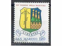 1979. San Marino. Arcade shooting tournament. Coat of arms.