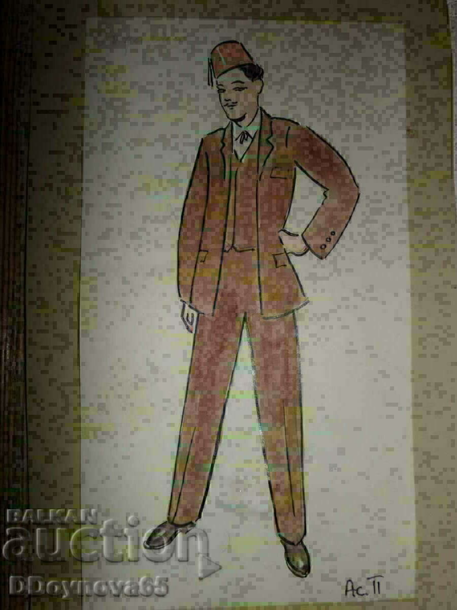 Licitație Asen Popov -2 buc. desene