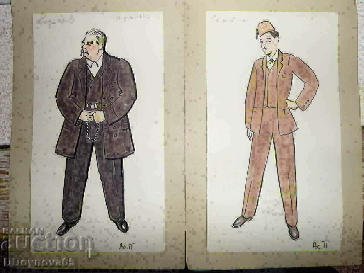 Asen Popov -2 pcs. drawings