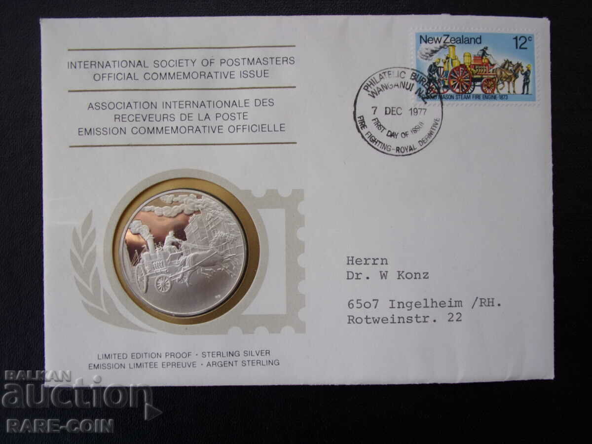 Παράδοση RS(48) Νέα Ζηλανδία-Μεγάλο Ασημένιο Μετάλλιο σε όμορφο φάκελο Rare