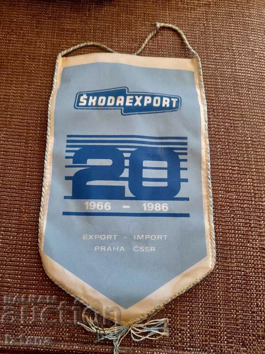 Auction Old Skoda Export flag Auction Old Skoda Export flag