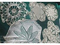 19th Century Large Crochet Tablecloth and Doilies