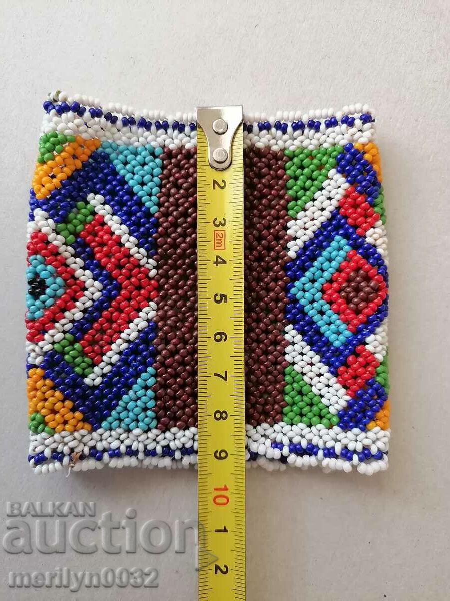 Brățară veche din margele șezlong din margele albastre - 5 Brățară veche din margele șezlong din margele albastre - 5