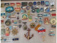 Badge collection. Ship boat