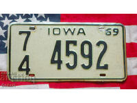 Американски регистрационен номер Табела IOWA 1969