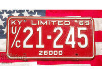 Американски регистрационен номер Табела KENTUCKY 1969
