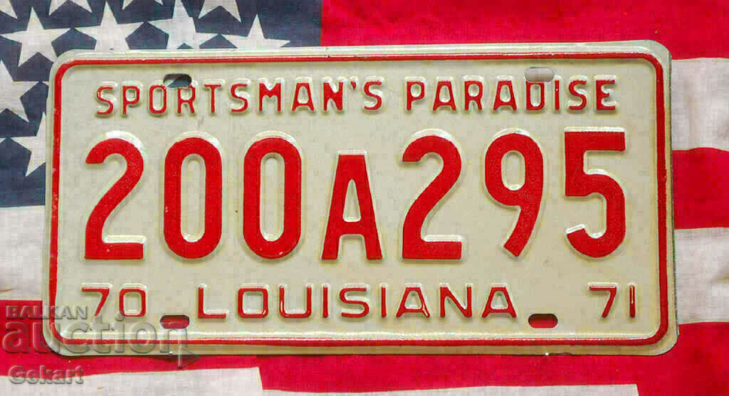 US License Plate LOUISIANA 1970
