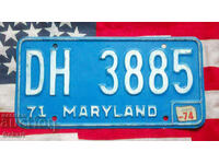 Американски регистрационен номер Табела MARYLAND 1971
