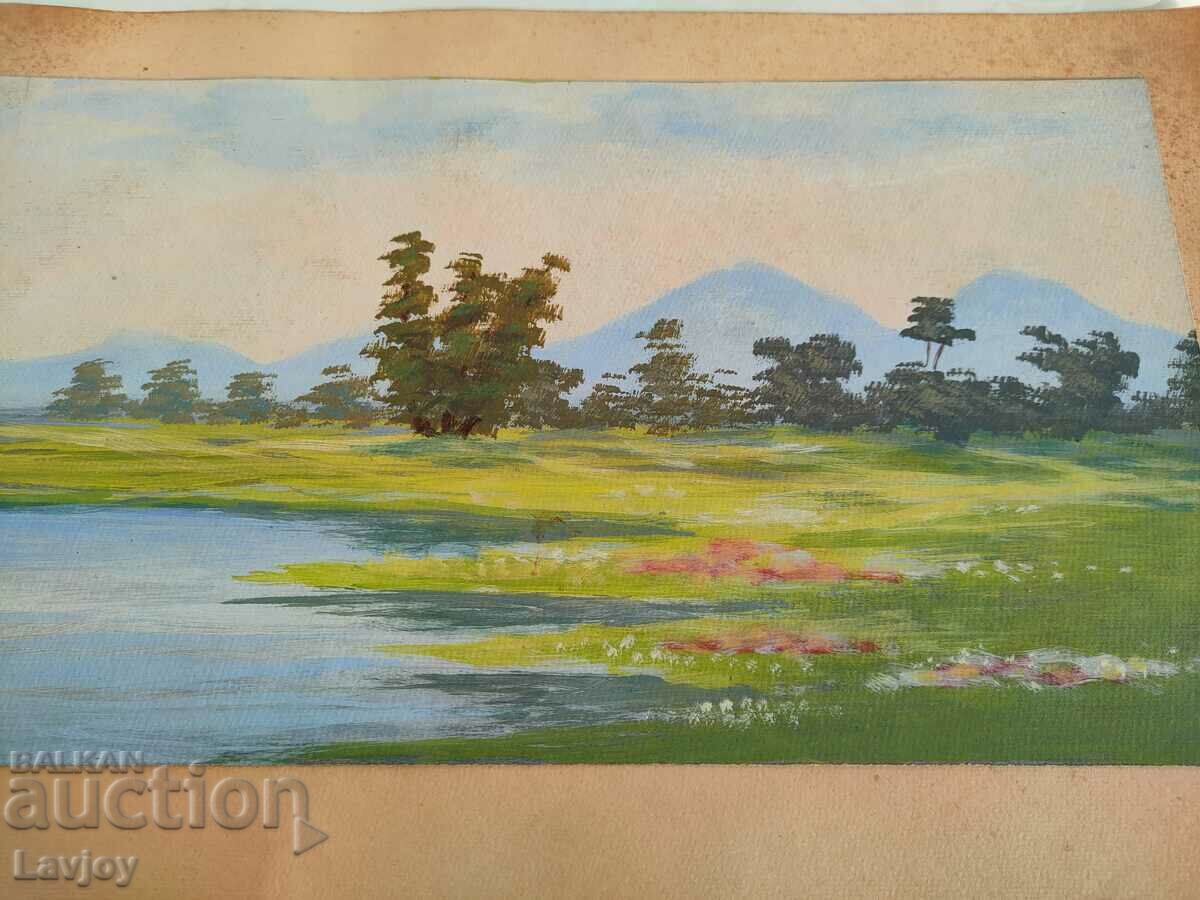 Old Painting Watercolor *Landscape---Lake* with price 40.00 BGN | € 20.45 Old Painting Watercolor *Landscape---Lake* with price 40.00 BGN | € 20.45