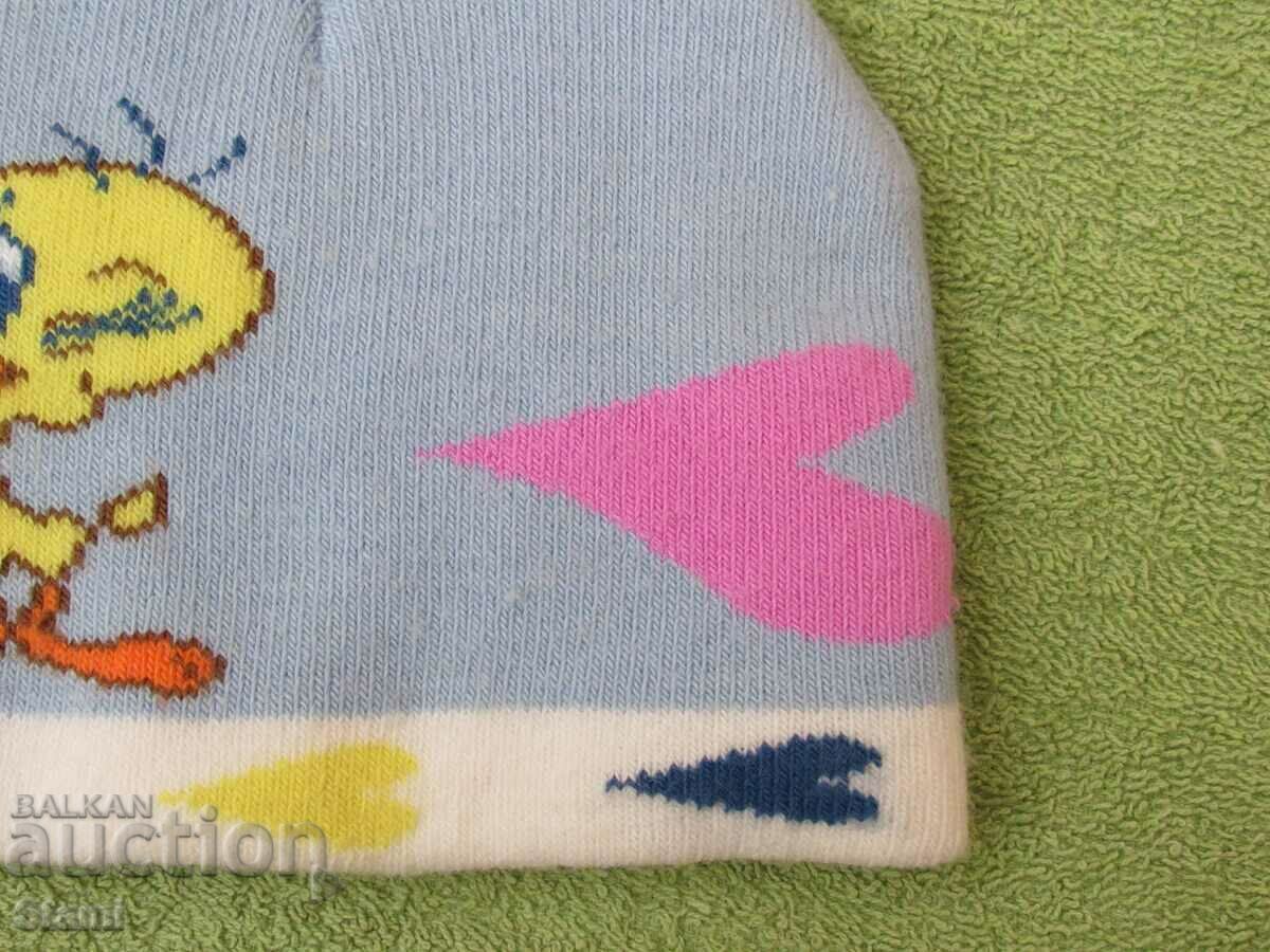 Auction Children's knitted hat in milky blue color, new Auction Children's knitted hat in milky blue color, new