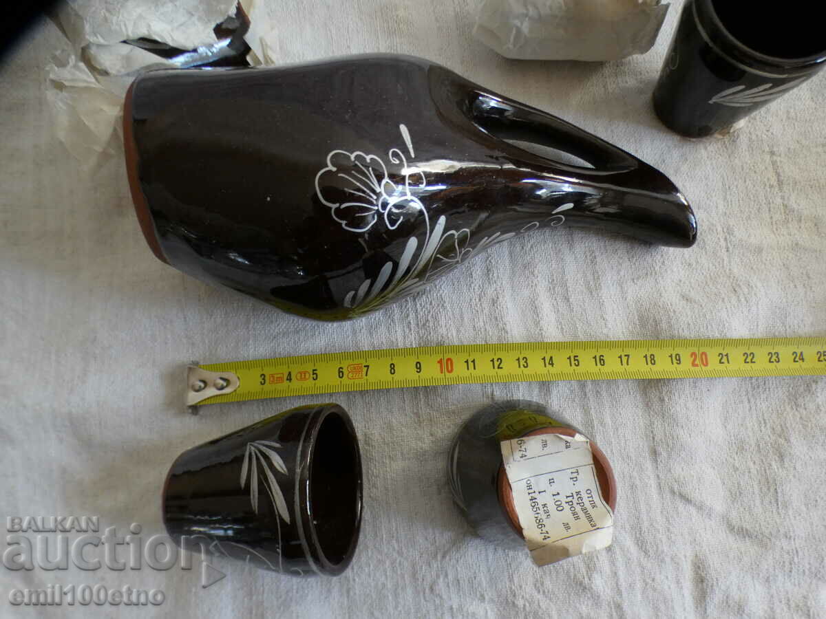 Service for heated rakia Troyanska ceramics OTPK Troyan - 5 Service for heated rakia Troyanska ceramics OTPK Troyan - 5