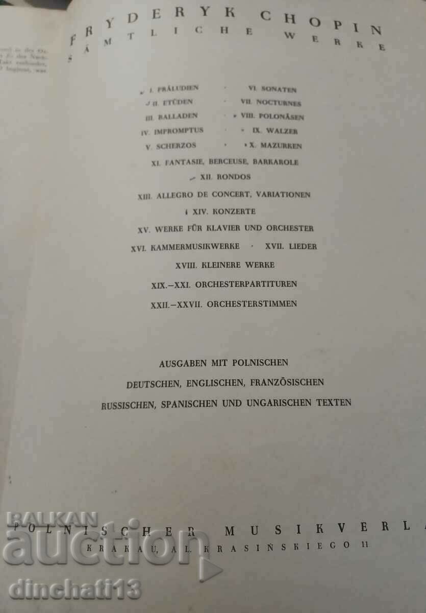 FRYDERYK CHOPIN SÄMTLICHE WERKE II Etuden - 5 FRYDERYK CHOPIN SÄMTLICHE WERKE II Etuden - 5