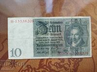 Германия банкнота 10 марки 1929 година