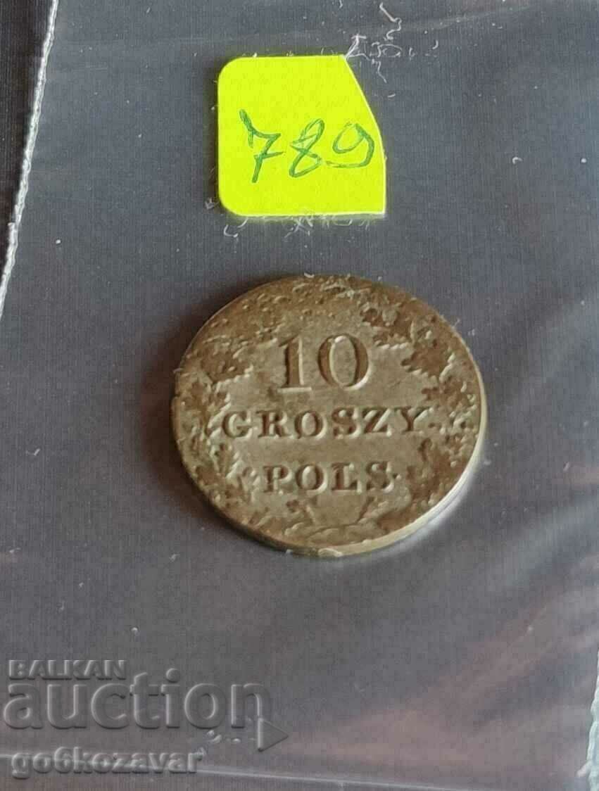 Auction Poland 10 Groszka 1831 Silver rare! RR Auction Poland 10 Groszka 1831 Silver rare! RR