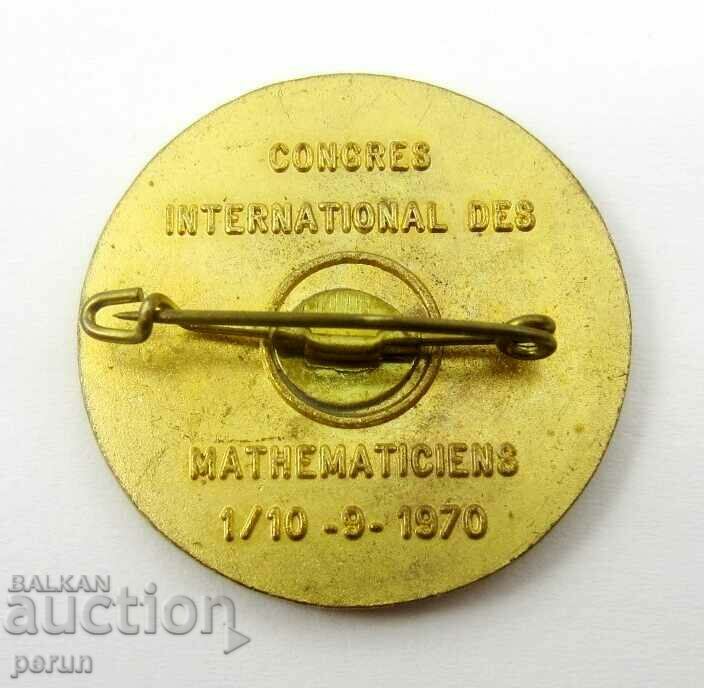 Auction Old badge-1970-Congress of Mathematicians in Nice-Rarity Auction Old badge-1970-Congress of Mathematicians in Nice-Rarity