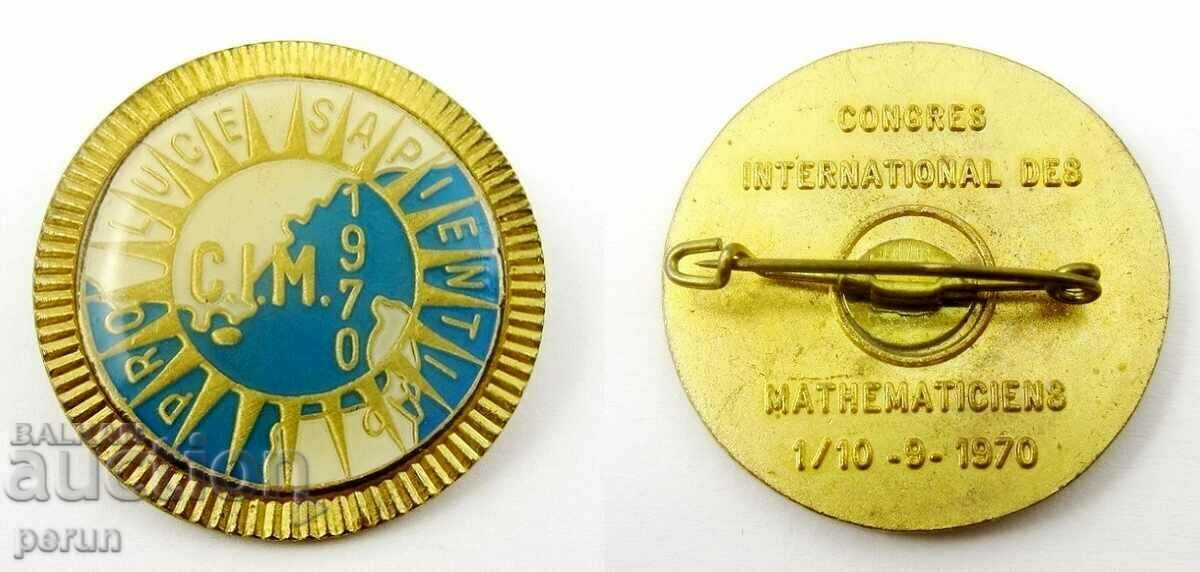 Old badge-1970-Congress of Mathematicians in Nice-Rarity