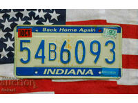 American license plate Plate INDIANA