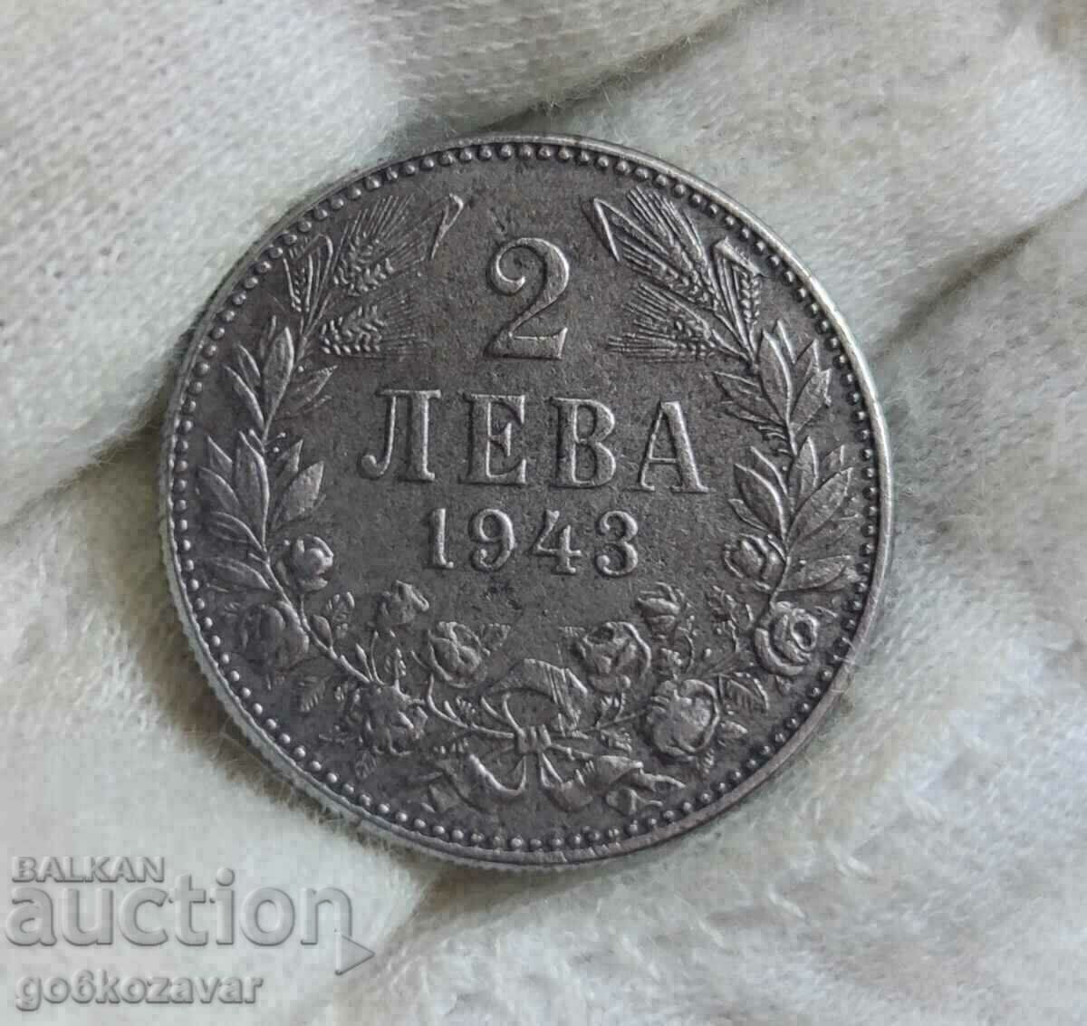 Bulgaria 2 BGN 1943 fier. Rar!