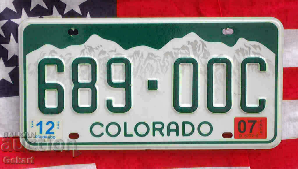 Американски регистрационен номер Табела COLORADO