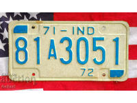 Американски регистрационен номер Табела INDIANA 1971