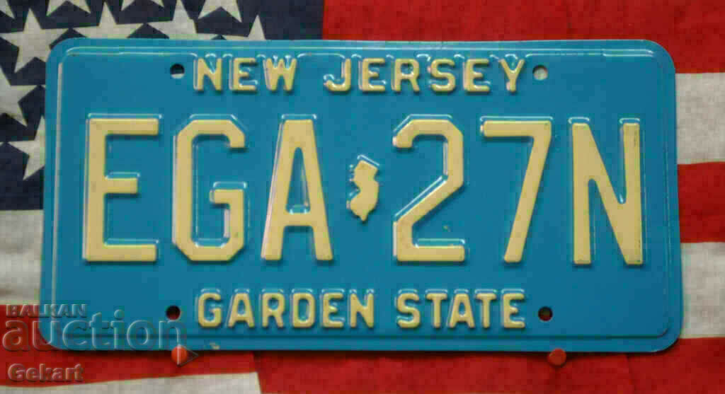 American license plate Plate NEW JERSEY