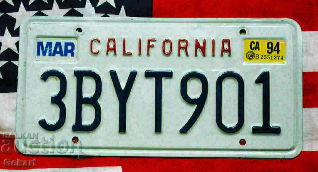 Αμερικανική πινακίδα κυκλοφορίας CALIFORNIA