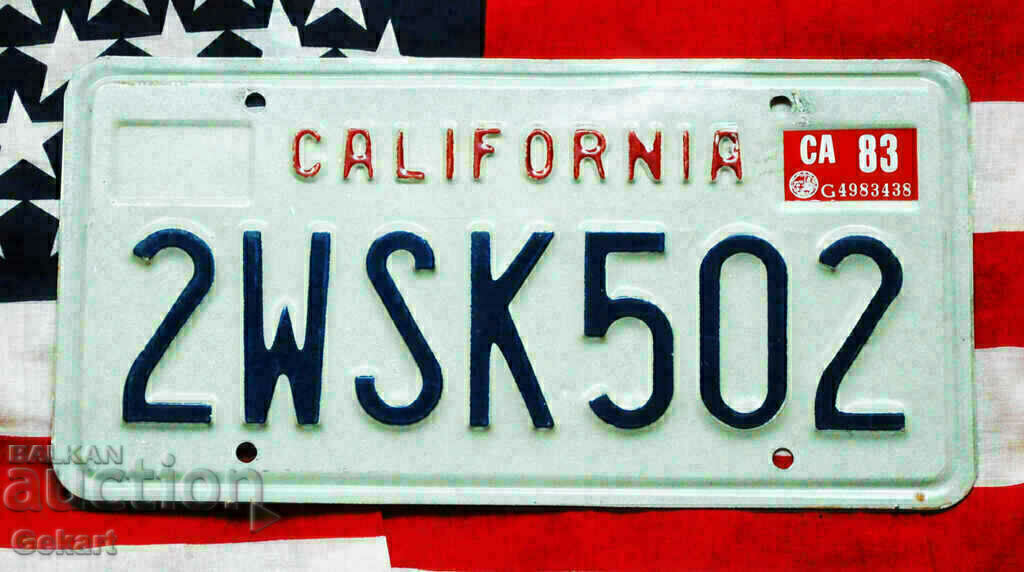 Placă de înmatriculare americană CALIFORNIA
