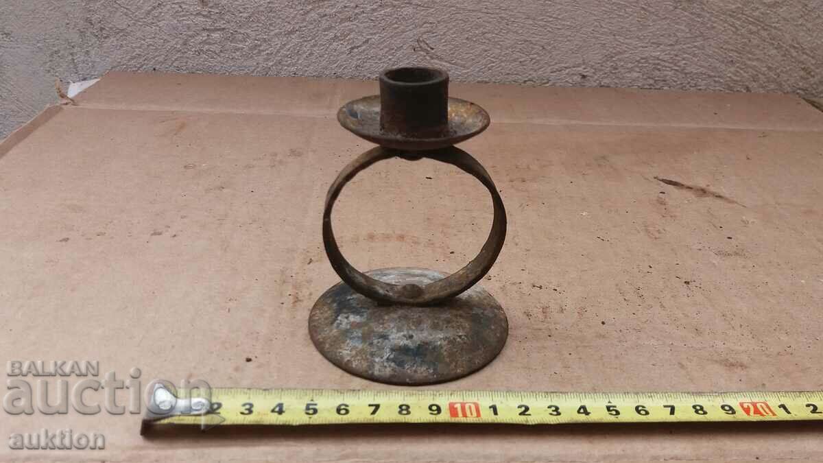 OLD SOLID SMALL METAL CANDLE HOLDER with price 4.99 BGN | € 2.55