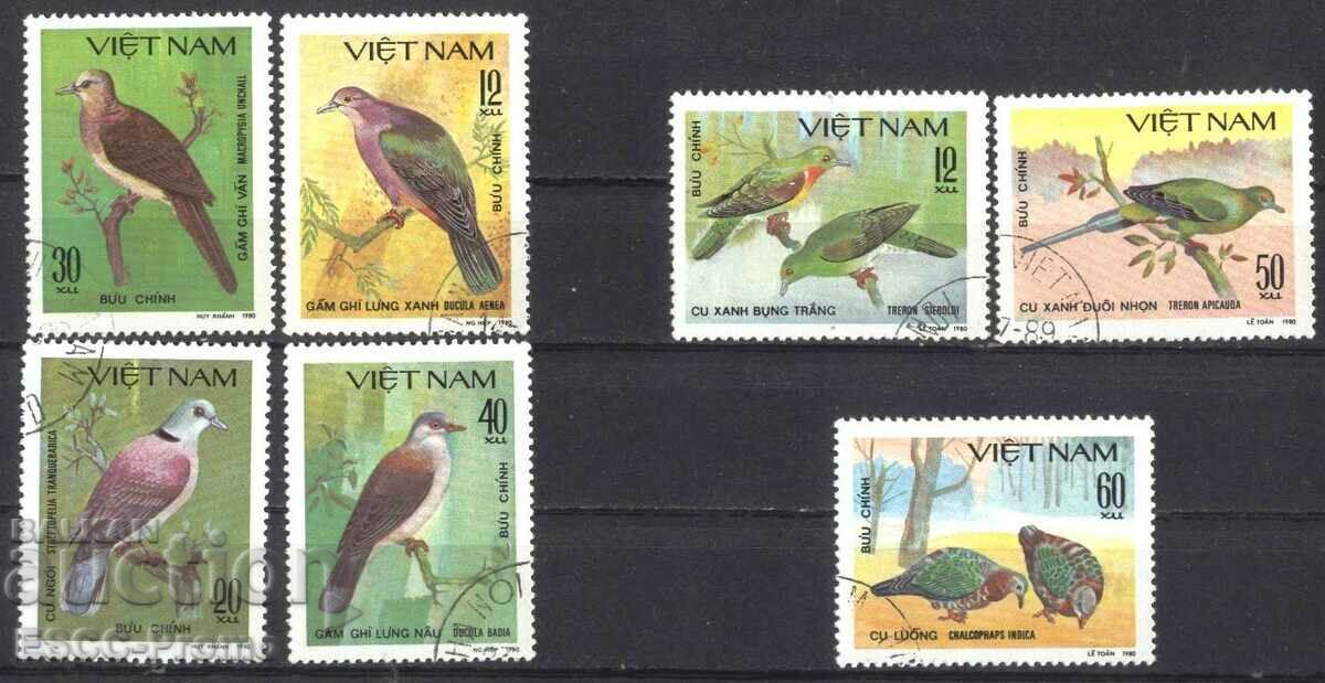 Timbre timbrate Fauna Birds 1980 din Vietnam 1981