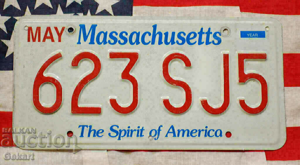 US License Plate Plate MASSACHUSETTS